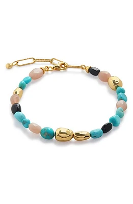 Monica Vinader Beaded Stone Bracelet in 18Ct Gold Vermeil /Turquoise at Nordstrom