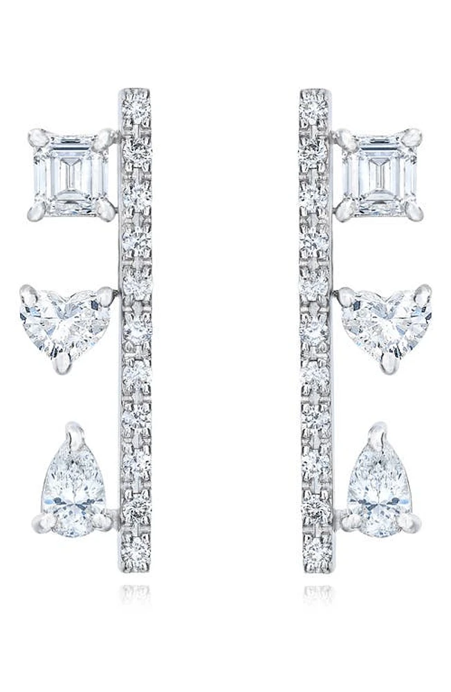 Mindi Mond Diamond Bar Drop Earrings in 18K Wg at Nordstrom