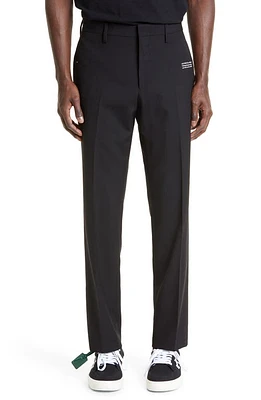 Off-White Corp Skinny Virgin Wool Pants Black/White at Nordstrom, Us