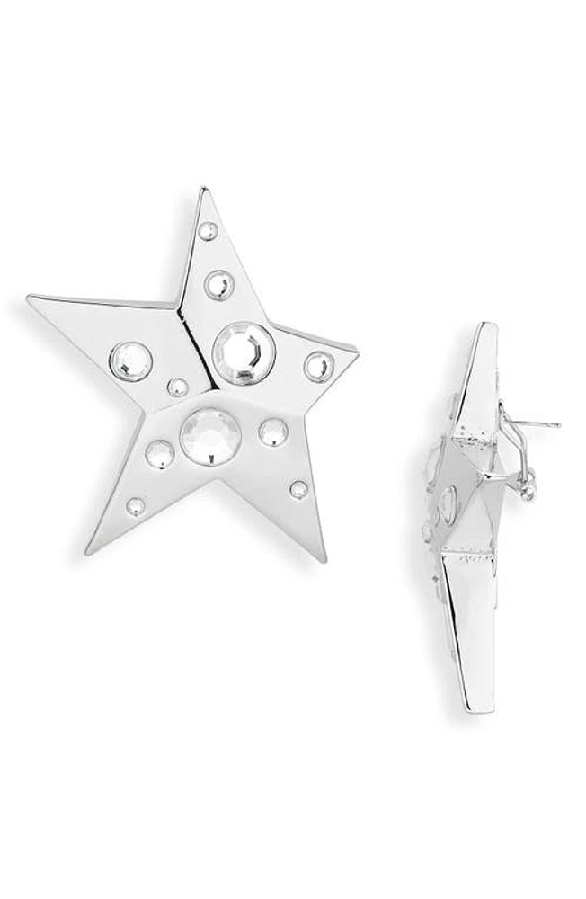 Area Crystal Asymmetric Star Stud Earrings in Silver at Nordstrom