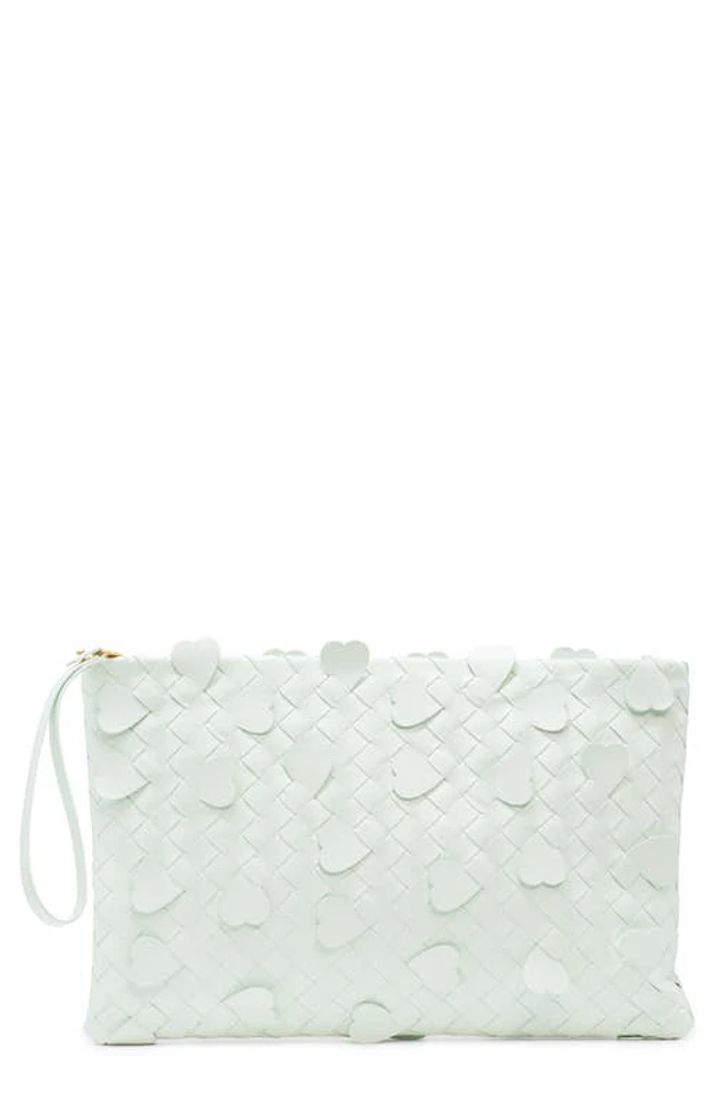 Bottega Veneta Intrecciato Hearts Lambskin Clutch in Glacier/Gold at Nordstrom