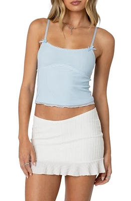 EDIKTED Bethany Stretch Mesh Camisole Light Blue at Nordstrom,