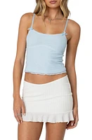 EDIKTED Bethany Stretch Mesh Camisole Light Blue at Nordstrom,