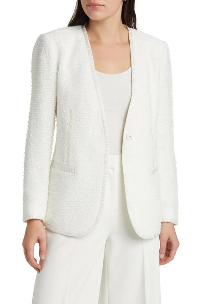 KOBI HALPERIN Collarless Tweed Jacket Ivory at Nordstrom,