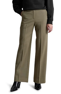 & Other Stories High Waist Wide Leg Pants Khaki Green at Nordstrom,