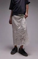 Topshop Satin Lace Patchwork Skirt Ivory at Nordstrom, Us