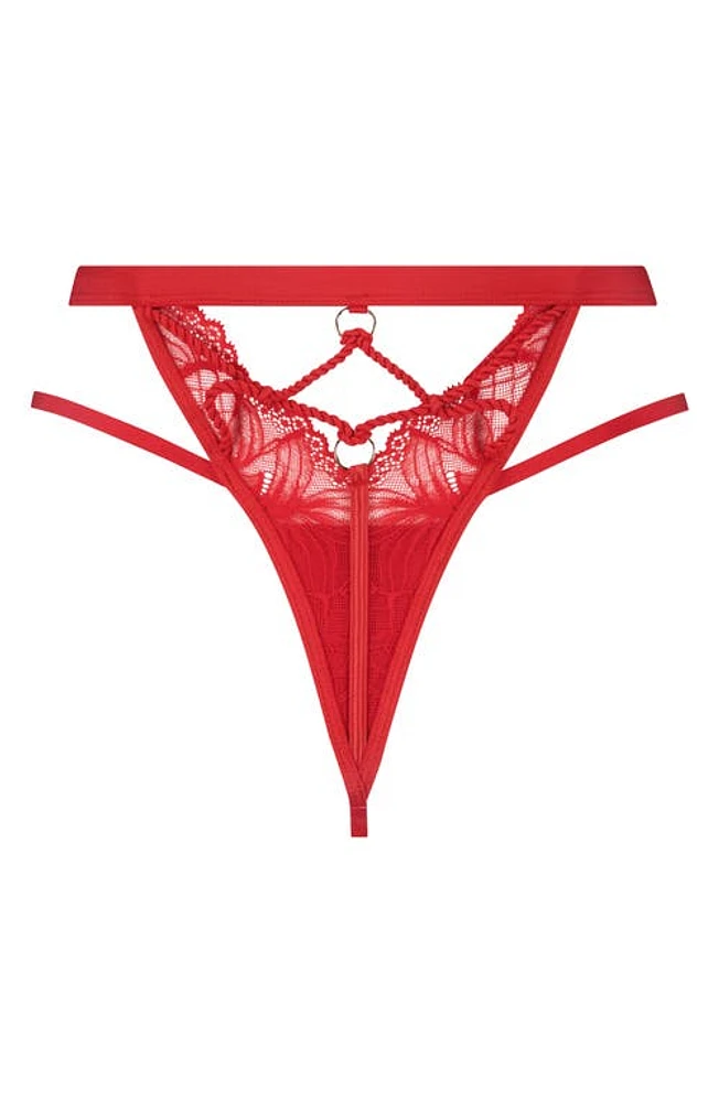 Hunkemöller Bellini Rope Trim Lace G-String Tango Red at Nordstrom,