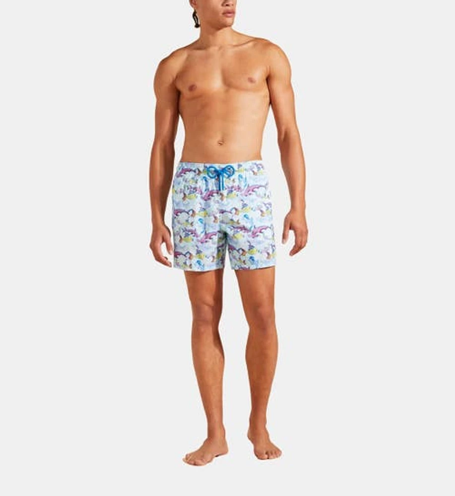 Vilebrequin Men's French History Ultra-Light And Packable Swim Trunks in Thalassa at Nordstrom