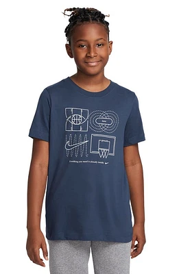 Nike Kids' Sportswear Culture of Basketball Graphic T-Shirt in Midnight Navy at Nordstrom, Size Xl