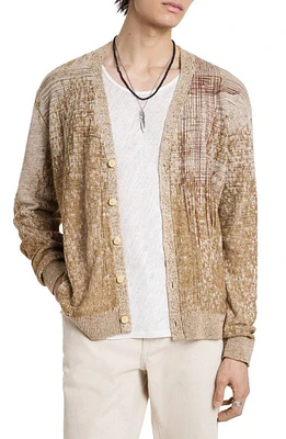 John Varvatos Marita Ombré Linen & Silk Cardigan Nutmeg at Nordstrom,