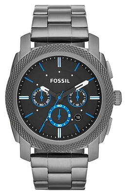 Fossil 'Machine' Chronograph Bracelet Watch, 45mm in Smoke at Nordstrom