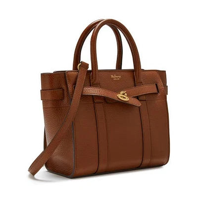 Mulberry Mini Zipped Bayswater Leather Satchel in Oak at Nordstrom