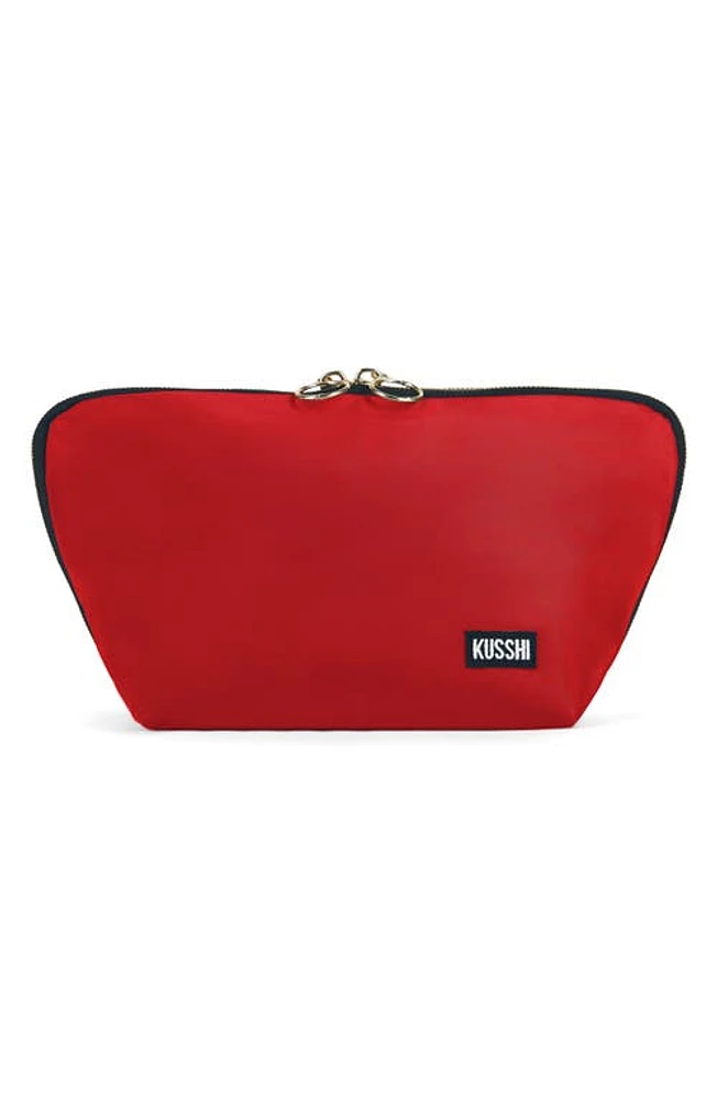 KUSSHI Signature Makeup Bag in Candy Apple Red/Leopard at Nordstrom