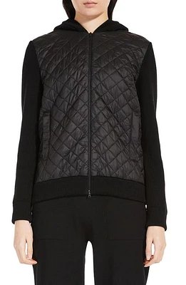 Max Mara Leisure Veggia Hooded Quilted Jacket in Black at Nordstrom, Size Small