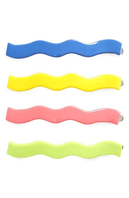 Chunks Shannons Waves Assorted 4-Pack Slide Barrettes in Multi Blue at Nordstrom