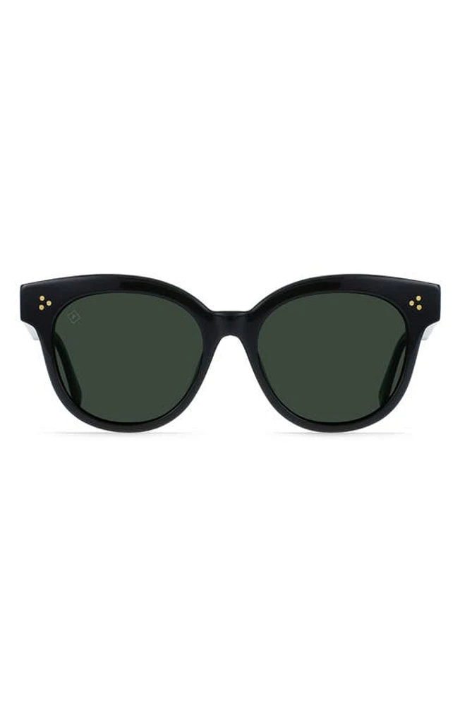 RAEN Nikol 52mm Polarized Round Sunglasses in Crystal Black /Green Polar at Nordstrom