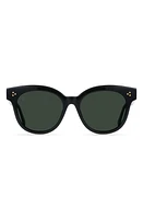 RAEN Nikol 52mm Polarized Round Sunglasses in Crystal Black /Green Polar at Nordstrom