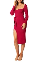 Petal & Pup Aquerelle Sweetheart Neck Long Sleeve Sweater Dress at Nordstrom,