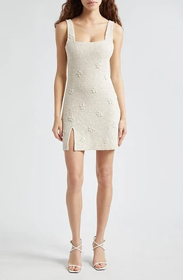 STAUD Le Sable Floral Beaded Minidress in Ivory at Nordstrom, Size Medium