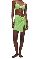 Good American Sparkle Twist Cover-Up Sarong in Electric Lime002 at Nordstrom, Size 4