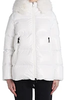 Moncler Laiche Quilted Hooded 750 Fill Power Down Jacket with Removable Faux Fur Trim in White at Nordstrom, Size 3