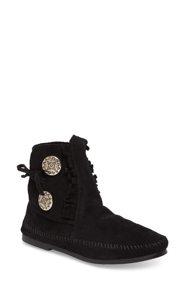 Minnetonka Two-Button Hardsole Bootie Black at Nordstrom,