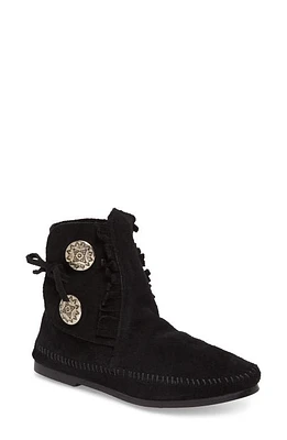 Minnetonka Two-Button Hardsole Bootie Black at Nordstrom,