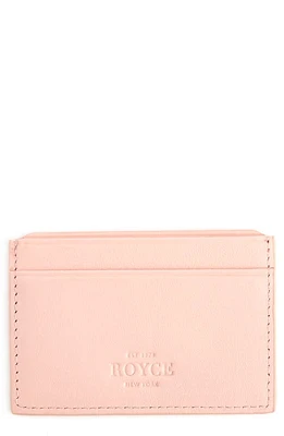 ROYCE New York RFID Leather Card Case in Light Pink at Nordstrom