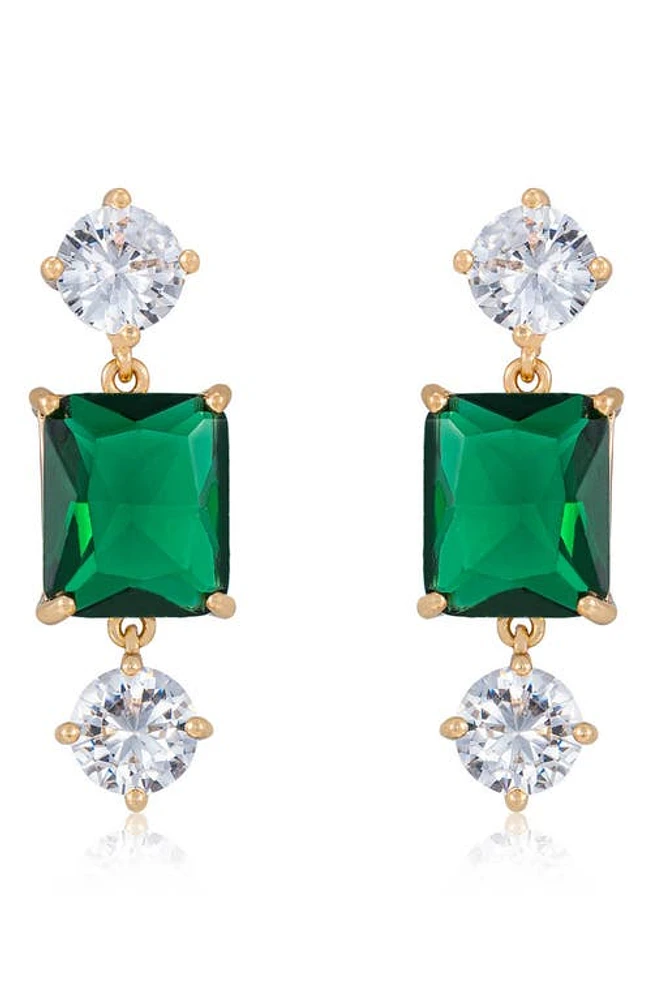 Ettika Cubic Zirconia Drop Earrings in Green at Nordstrom