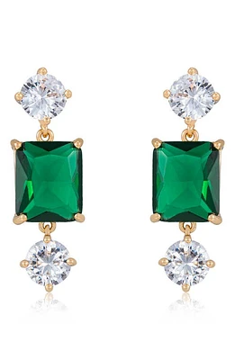 Ettika Cubic Zirconia Drop Earrings in Green at Nordstrom