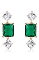 Ettika Cubic Zirconia Drop Earrings in Green at Nordstrom