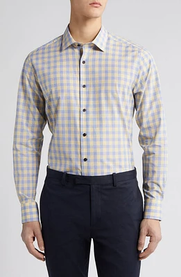 Scott Barber Microdobby Glen Plaid Button-Up Shirt Flax at Nordstrom,