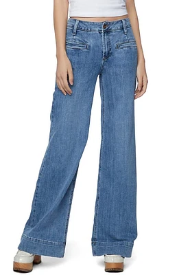 HINT OF BLU High Waist Wide Leg Jeans Yacht Blue Light at Nordstrom,