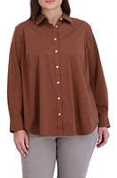 Foxcroft Boyfriend Stretch Button-Up Shirt at Nordstrom,