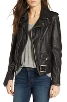 Schott NYC Boyfriend Leather Jacket Black at Nordstrom,