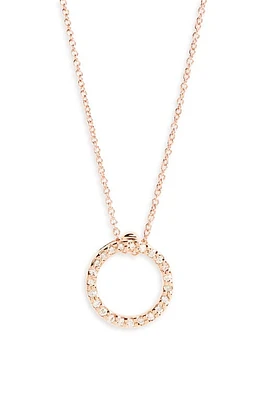 Roberto Coin Diamond Circle Pendant Necklace in Rose Gold at Nordstrom, Size 18 In