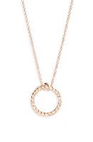 Roberto Coin Diamond Circle Pendant Necklace in Rose Gold at Nordstrom, Size 18 In