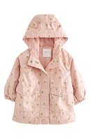 NEXT Kids' Floral Water Resistant Hooded Jacket Pink at Nordstrom,