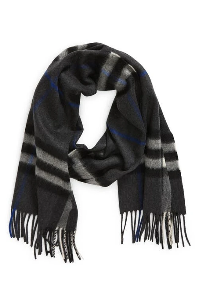 burberry Giant Icon Check Cashmere Scarf in Dark Charcoal at Nordstrom