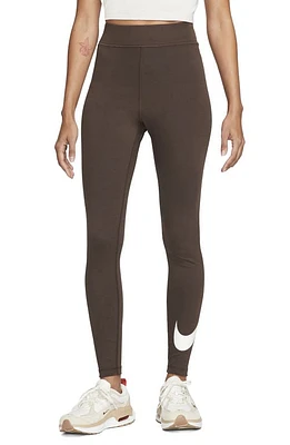 Nike Sportswear Classics High Waist Leggings in Baroque Brown/Sail at Nordstrom, Size X-Small Regular