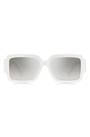 Marc Jacobs 55mm Gradient Rectangular Sunglasses in White Grey/Grey Ms Silver at Nordstrom