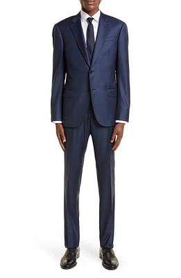 Emporio Armani G Line Sharkskin Wool Suit Solid Dark Blue at Nordstrom, Us