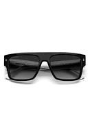 Dsquared2 Icon 56mm Flat Top Sunglasses in Black White at Nordstrom