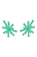 Hueb Emerald Starburst Stud Earrings in White Gold at Nordstrom