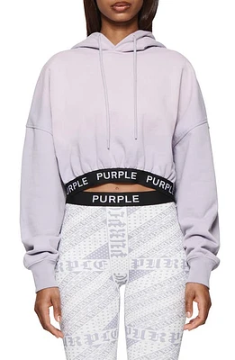 PURPLE BRAND Logo Band Oversize Crop Hoodie at Nordstrom