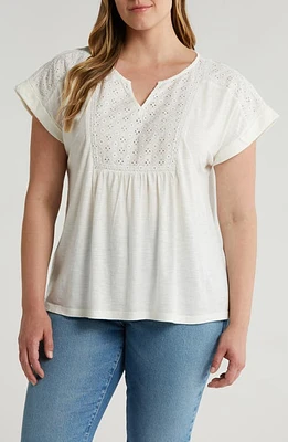 Lucky Brand Schiffley Eyelet Yoke Top at Nordstrom,