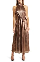 Eliza J Metallic Pleated Cocktail Dress at Nordstrom,