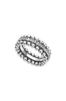 LAGOS Caviar Spark Pavé Diamond Band Ring in Silver at Nordstrom, Size 5