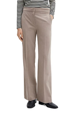 MANGO Jacquard Wide Leg Pants Medium Brown at Nordstrom,