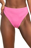 Maaji Bombon Sully High Waist Reversible Bikini Bottoms in Pink at Nordstrom, Size Medium